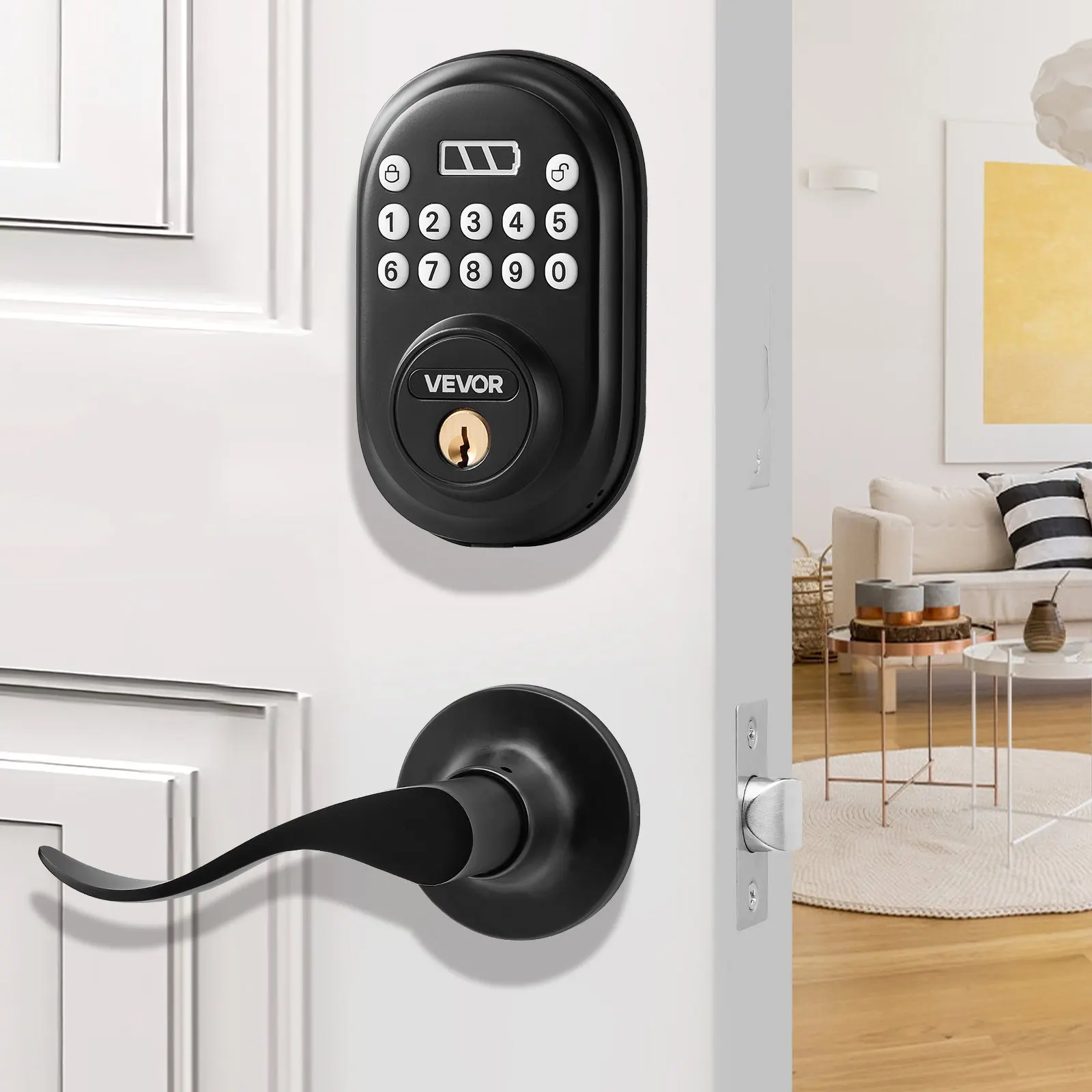 

Keyless Entry Door Lock With Handle Electronic Door Lock Password And Key
