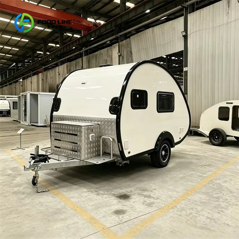 Customized Caravane Teardrop-shaped Mini Caravane Teardrop Camper Small Trailer for Outdoor Camping