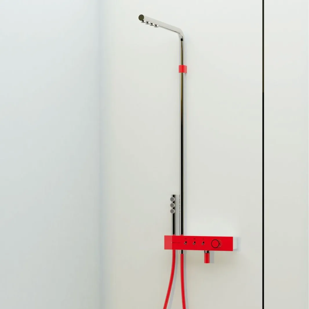 Surface Shower Set All Copper Rack Dial Pole Shower Set Newper Starter