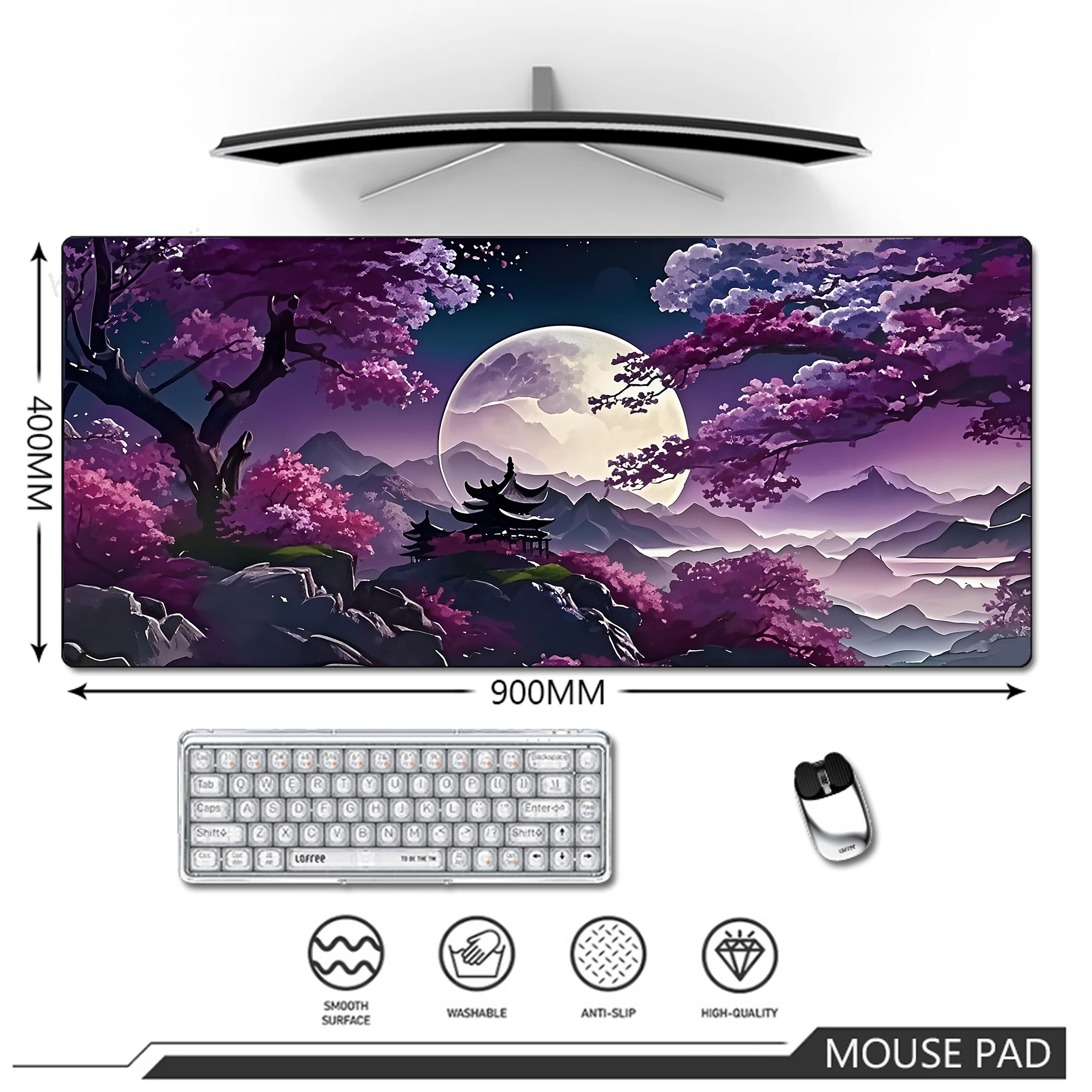 Night Moonlight Large Mouse Pad For Gamer Mausepad Gaming Speed Keyboard Pads Mous Mat Office Desk Protector Mat 100x50cm