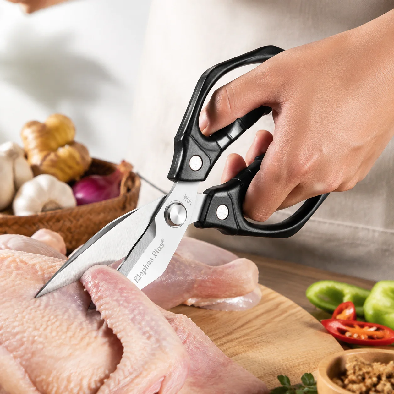 Household Kitchen Scissors Stainless Steel, Multi-tool Shears For Cutting Chicken Fish, Bone Cutter Bottle Opener