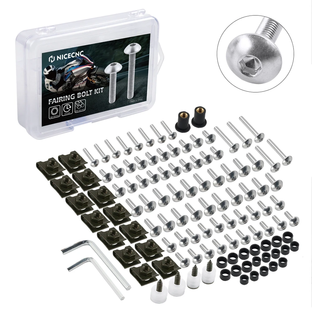 (EU-Lager) 155-teiliges Motorrad-Verkleidungsschrauben-Set für Suzuki GSXR600 GSXR750 GSXR1000 GSXR1100 GSX600F 750 1100F – Detail 12