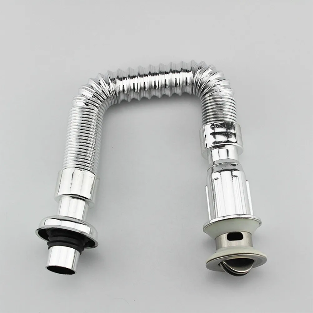 Stainless Steel Basin Drain Pipe Telescopic S Shape Flexible Waste Water Hose for Bathroom Sink and Toilet