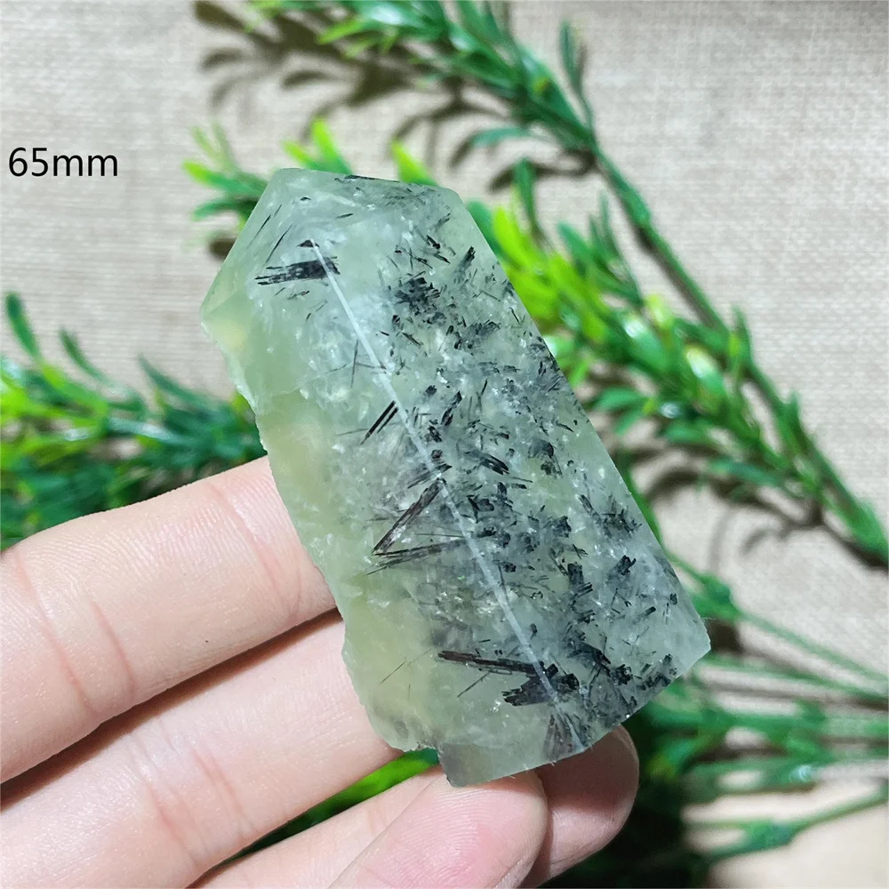 Prehnite Tower Point Wand Crystal Natural Green Stone Quartz Geode Gemstones Mineral Spiritual Ornaments Home Decoration