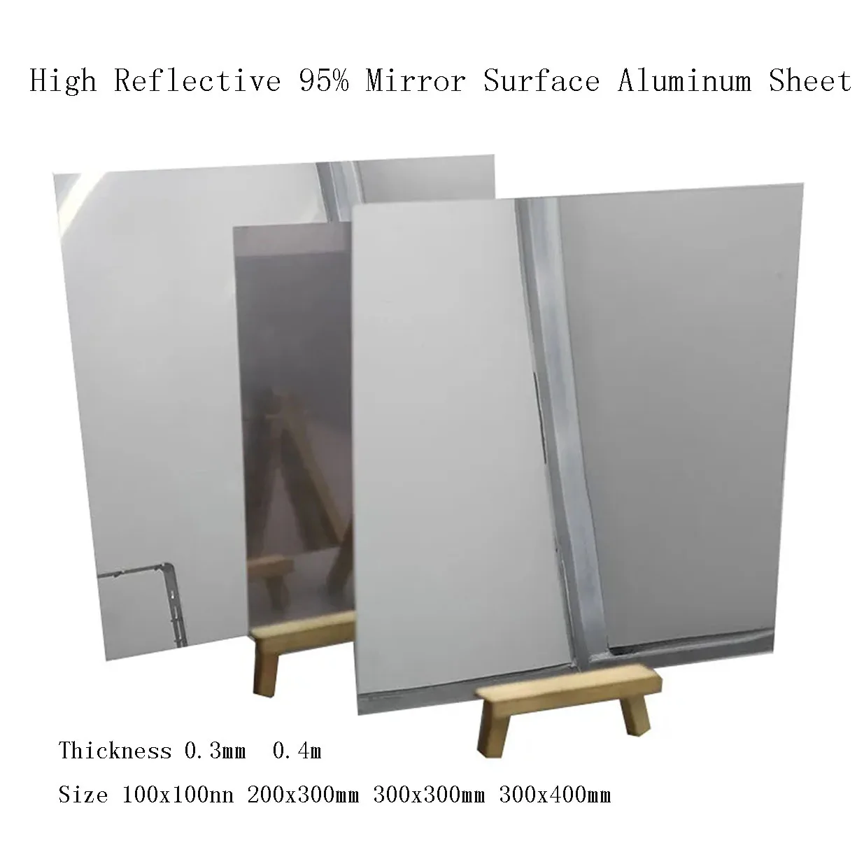 3/5Pcs High Reflective 95% Mirror Surface Aluminum Sheet Mirror Effect DIY Aluminum Plate Thickness 0.3mm-0.4mm Size 300x400mm