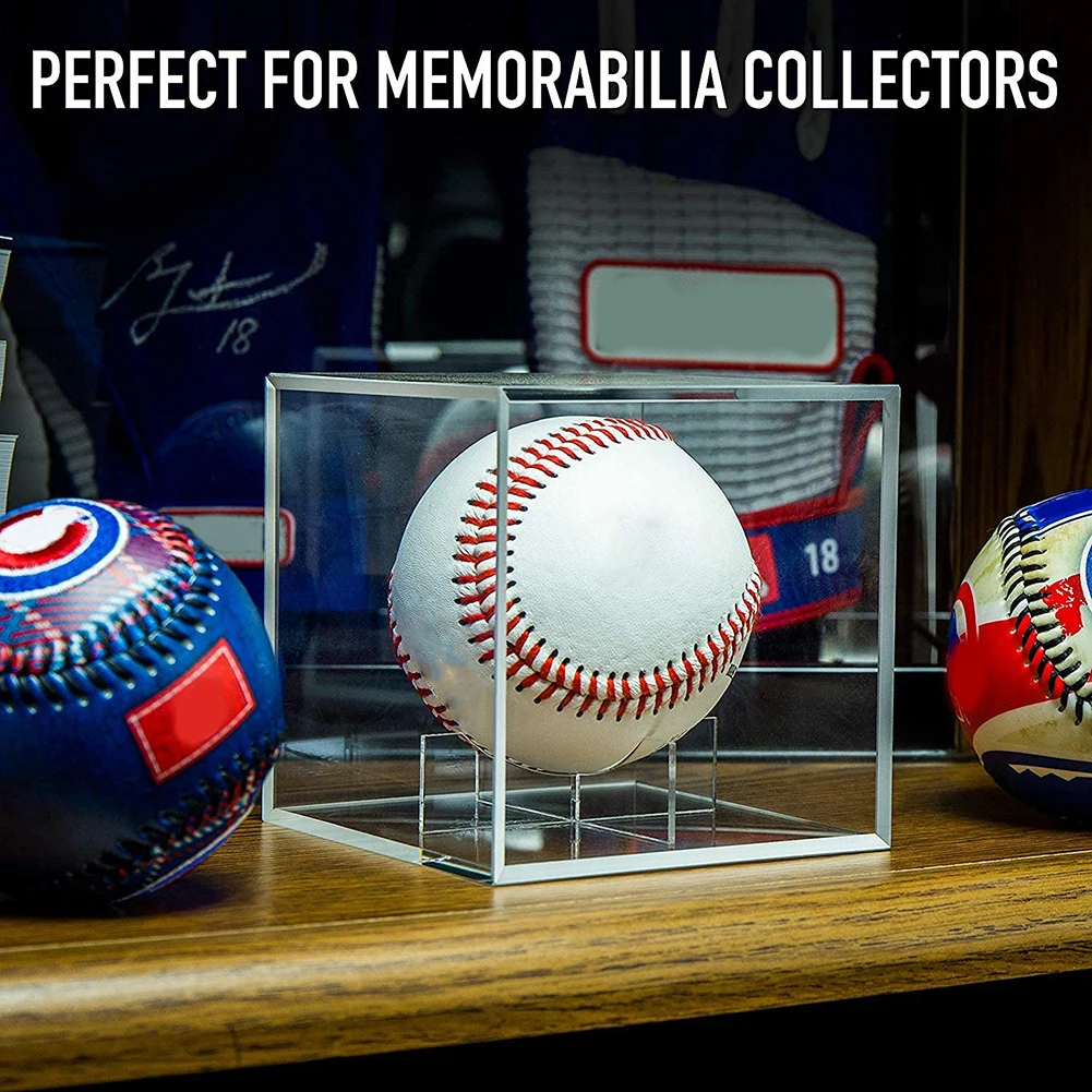 Clear Baseball Storage Box Acrylic Transparent Baseball Organizer Case Dustproof UV Protection Perfit For Memorable Collection