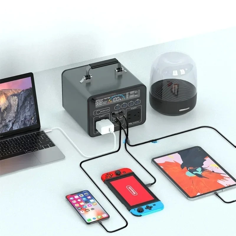 Wild Camping Schnellladung Lithiumbatterie Solar Tragbares Kraftwerk 500 W Ausgangssystem