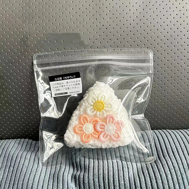 Flowers Sesame Triangle Rice Balls Sushi Squeezing Pinching Fingertip Toys Imitation Food Adult Stress Relief Kids Squishy Toys