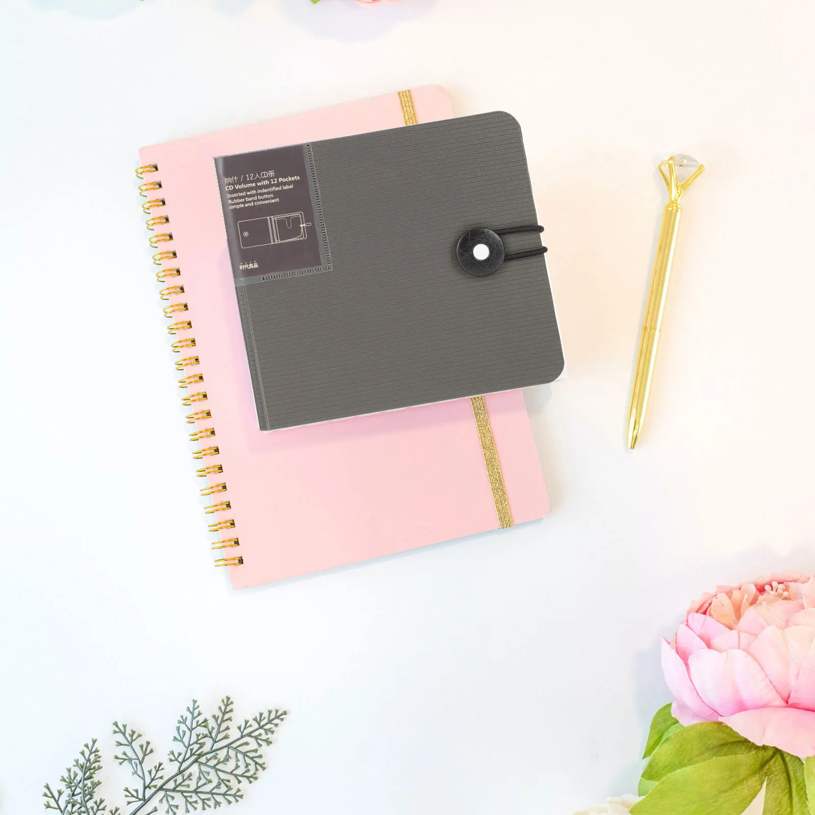 

12 Capacity Cd Storage Binder with Replaceable Labels Non-Woven Lining Dvd Organizer Portable Disc Holder for Home Car Travel