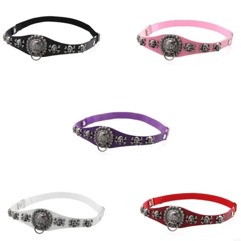 

L5YC Adjustable Thigh Garter Belt for Thigh High Socks Punk Elastic Leg Harness Belt