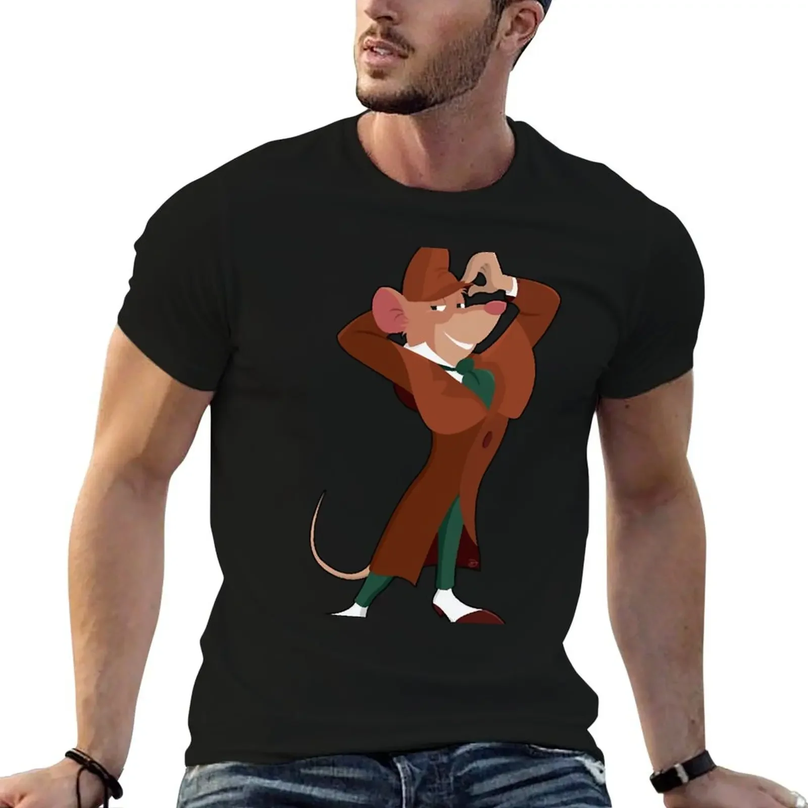 The Great Mouse Detective Basil T-Shirt graphic tee shirt anime sweat T-shirt men