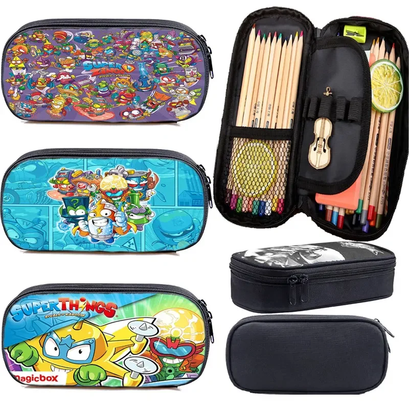 Estuche para lápices multifunción Super Zings Series 8, estuche para bolígrafos de dibujos animados para niños, estuche para lápices SuperThings para estudiantes, suministros escolares