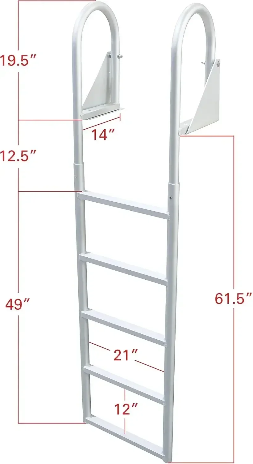 

Limited timeBestseller[XMSJ]3005.3476 Heavy-Duty Aluminum Flip-Up Dock Ladder with Comfort Use Round Tube Frame and 21" Wide Ste