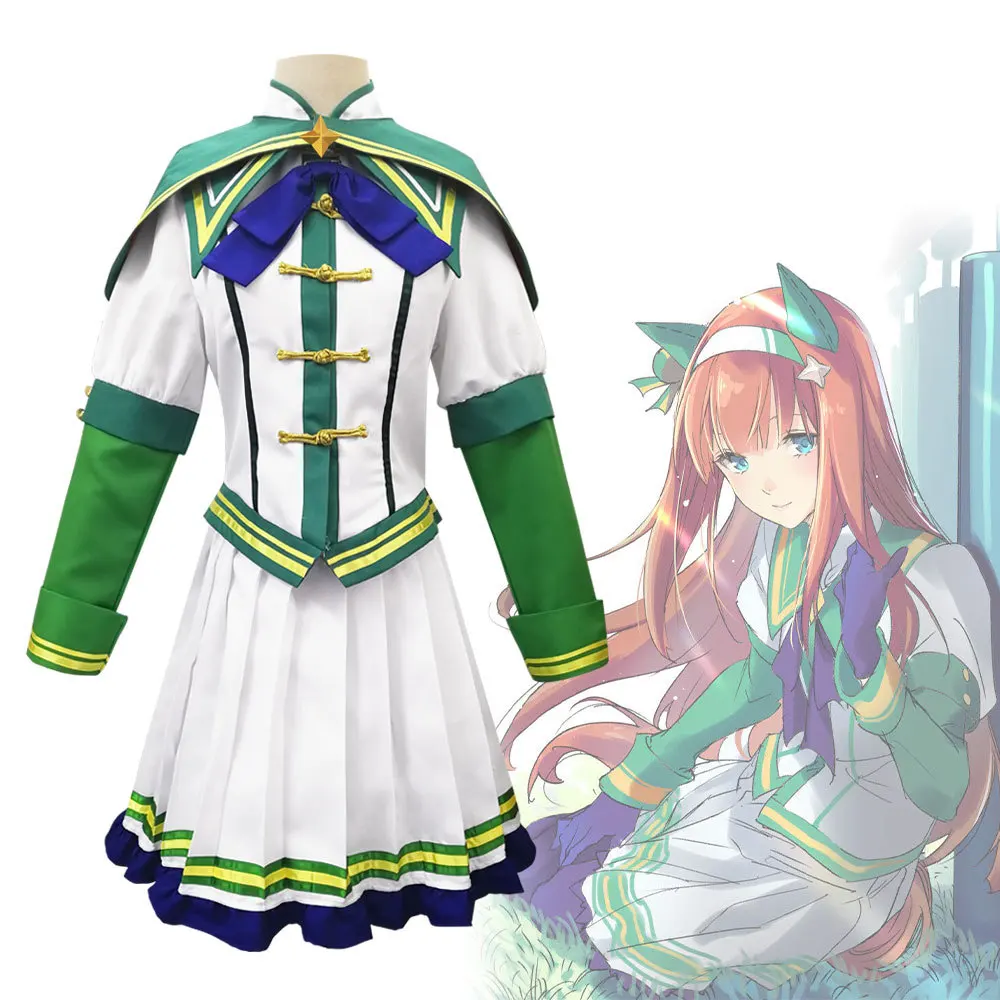 

Silent Belluci Косплейер Uma Musume носить специальную неделя выигрышный костюм Silent Belluci Император Токай