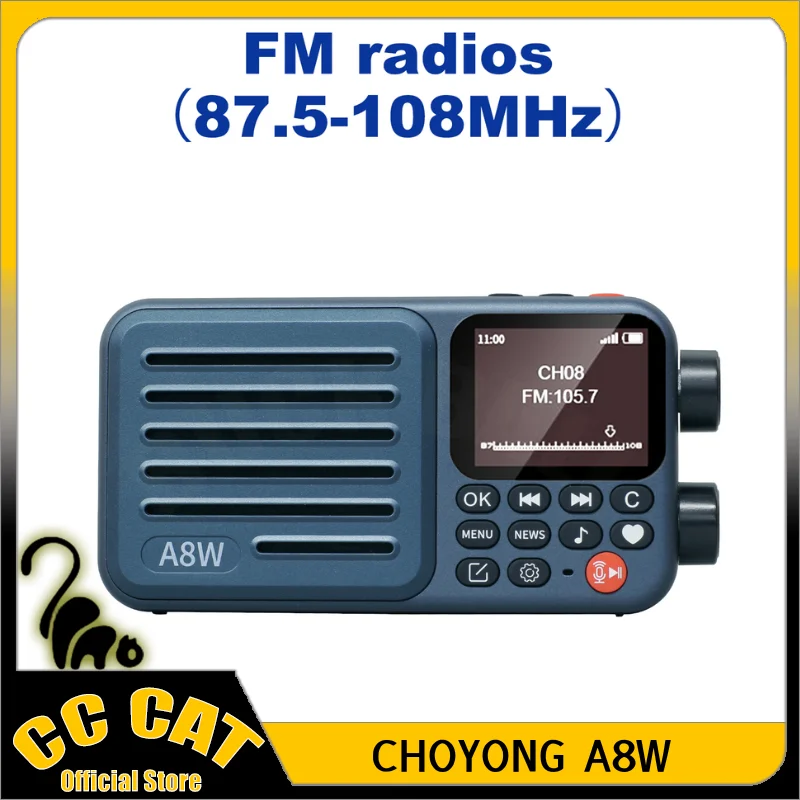 CHOYONG A8W Portable Internet Radio Single Band Radio 4G&Wi-Fi Multi-Scene Connection Speaker Voice Custom Control Radios Gifts