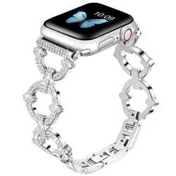 Apple Watch Diamond Gold Glittering Women's Band 40mm 45mm 44mm 41mm 42mm 38mm Metal Band for IWatch Series 8 7 SE 6 5 4