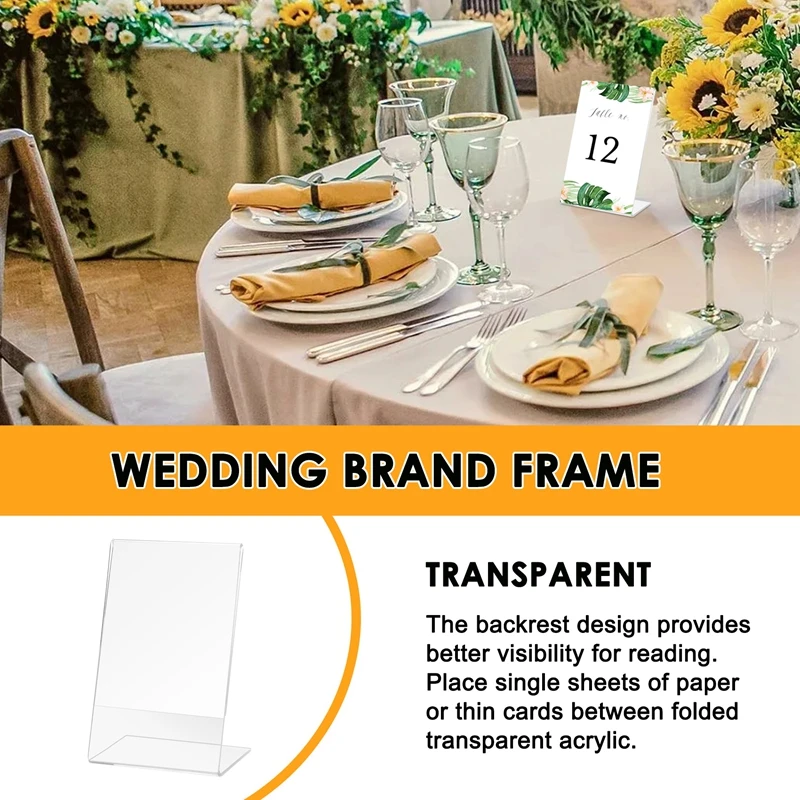 5Pcs Office Acrylic Display Leaflet Stands Counter Plastic Message Board Menu COLLEGE Holder for Business Poster-ABFB