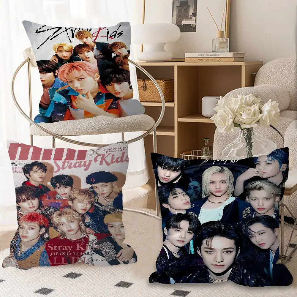 Kpop S-Stray K-Kids شخصية وسادة غطاء غرفة نوم الاطفال البرية ديكور الحفلات المخدة طفل عيد ميلاد دش هدية