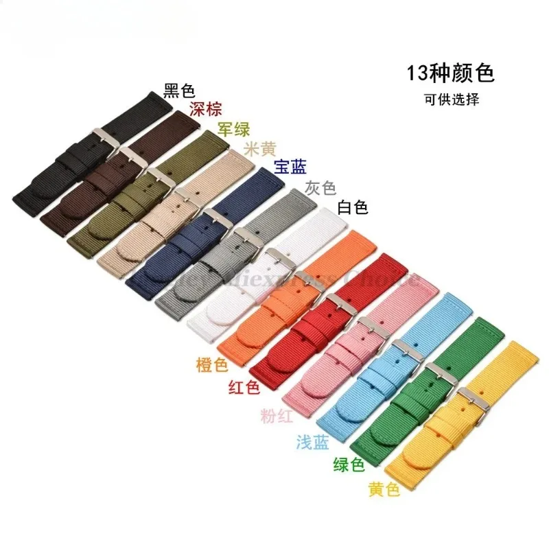 Nylon Canvas Strap Watchband 18/20/22/24mm for Samsung Galaxy Watch7/6/5/4/3 Amazfit Bracelet Quick Release Men Women Sport Band