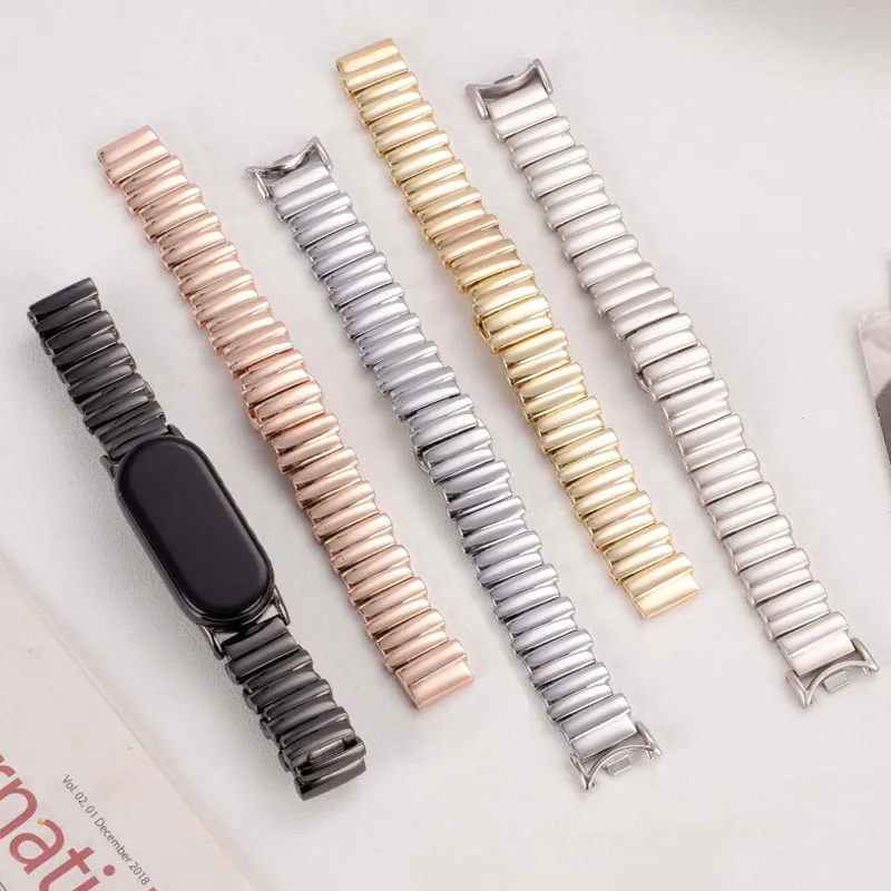สายนาฬิกาโลหะสแตนเลสสำหรับ Xiaomi Smart Band 10 สายรัดข้อมือสำหรับ Xiaomi Mi Band9 สายนาฬิกาสำหรับ Mi Band 9 8 Band