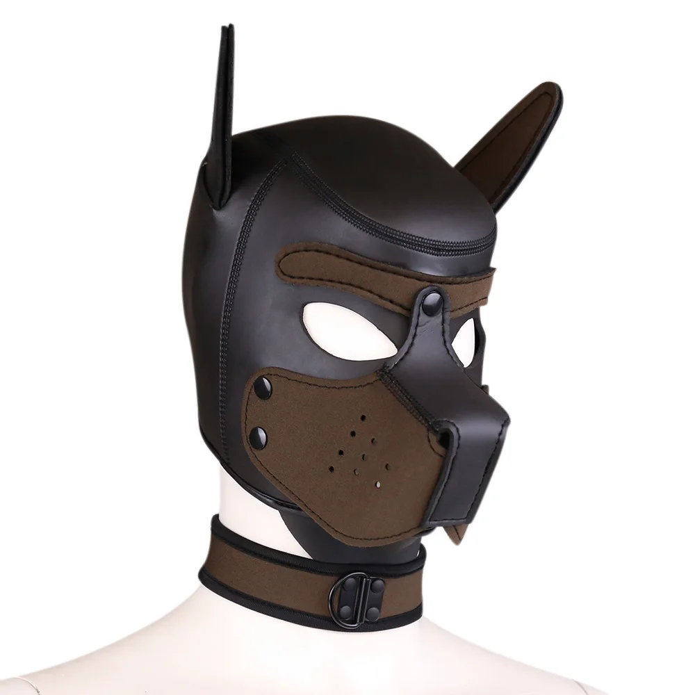 10 Colors Fashion Puppy Cosplay Mask Party PU Leather Rubber Unisex Mask New Increase Large Size XL Padded Rubber Head Hood