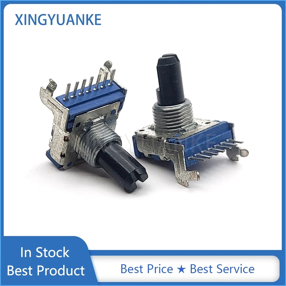 2PCS RK14 Type Duplex 7Pin A10K B10K B50K C100K Power Amplifier Audio Volume Potentiometer AC103 B103 B503 C104 Handle 15MM