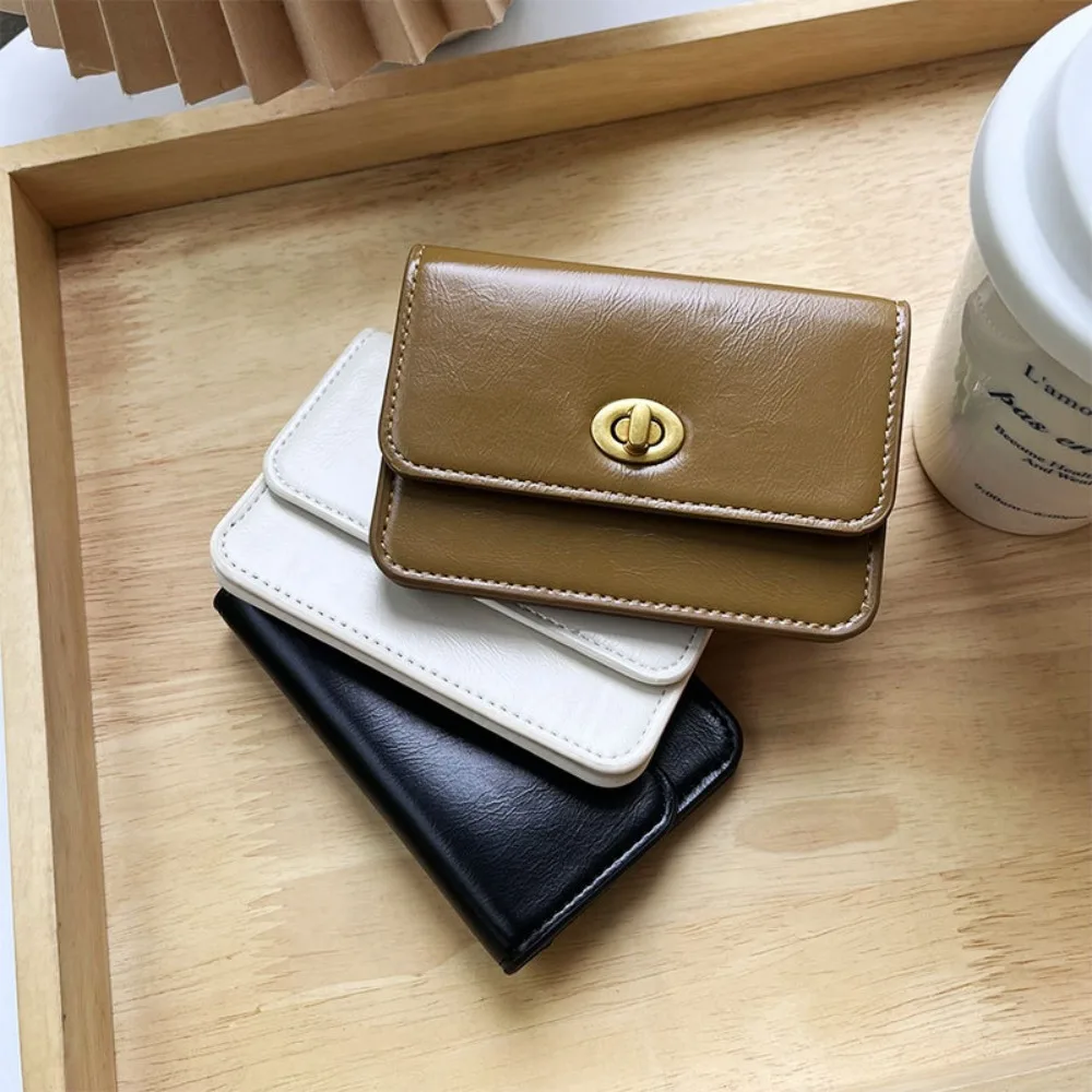 Small Women Wallet New Solid Color PU Leather Short Coin Purse Large Capacity Ultrathin Money Bag Female