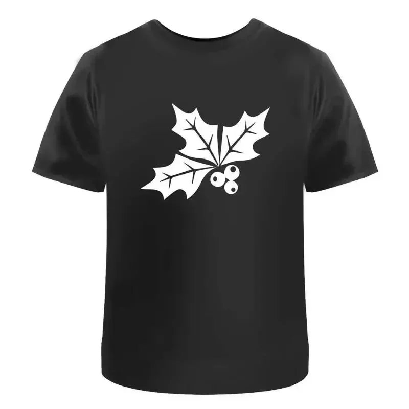 Holly Leaves Berries' Cotton T Shirt Ta015468