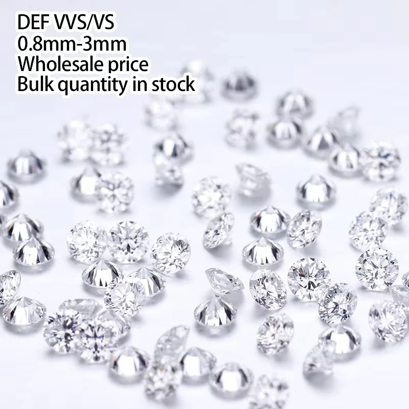 1CT 1mm ~ 3mm  Melee Lab Grown Diamonds DEF VVS-VS HPHT Little Diamond Wholesale