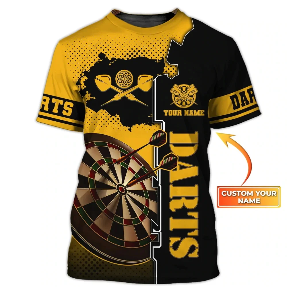 Summer Cosmos Customized Name Darts T-shirt 3D Printed Men Women Casual Dart Player Gift Oversized Tops Tees Short Sleeve Boys