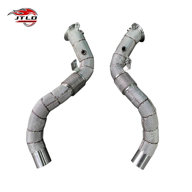 For BMW 650i F06 Downpipe - High Flow Straight Pipe With Heat Wrap (N63 4.4L V8)