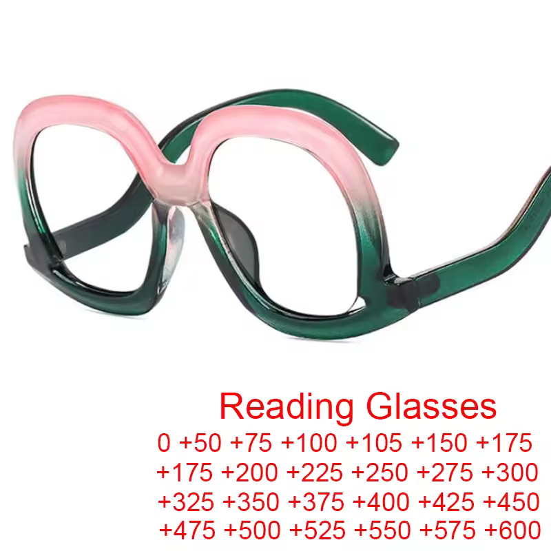 Fashion Unique Oval Blue Light Blocking Glasses Frame Women Large Colorful Gradient Eyeglasses occhiali da lettura di design di lusso