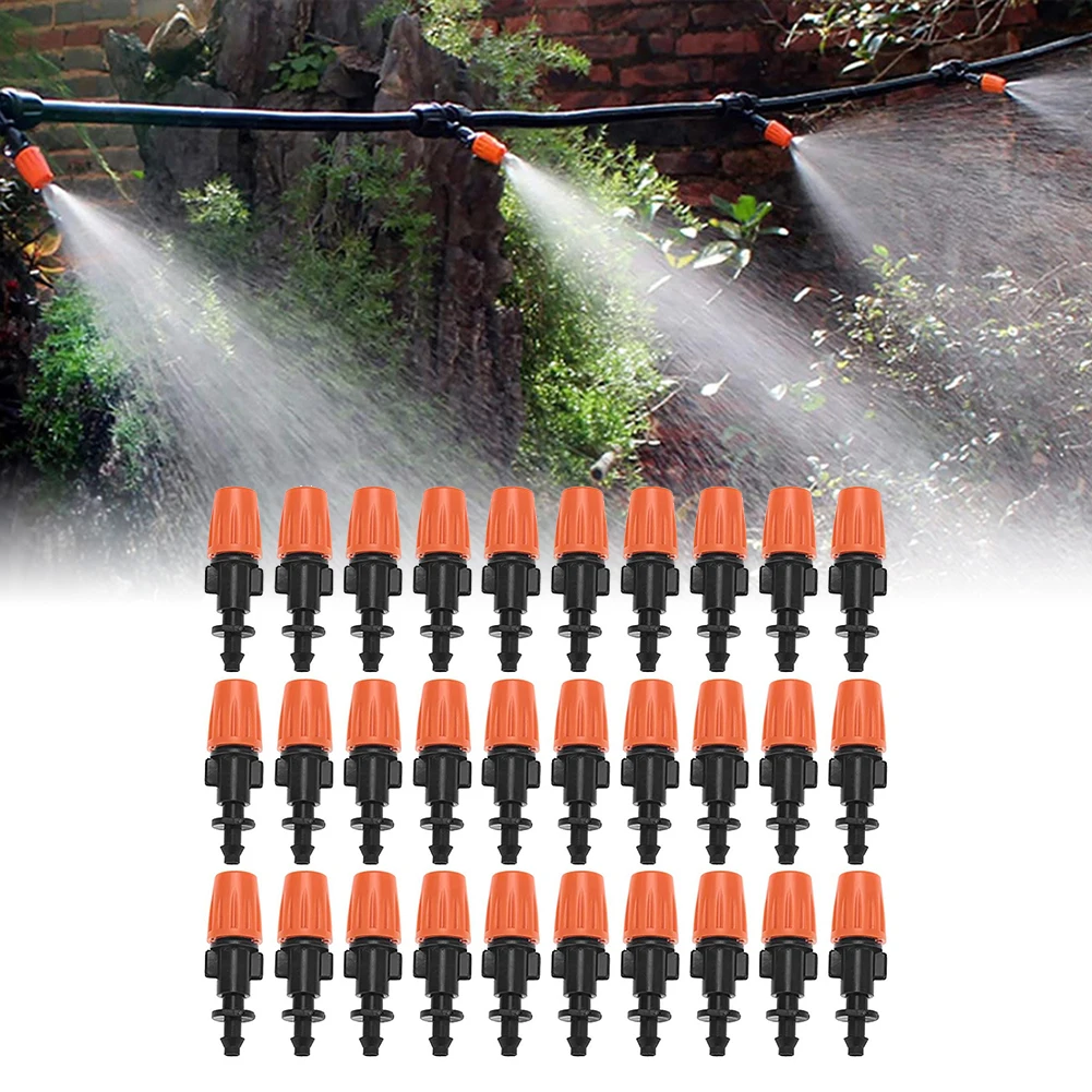 

50 шт. сельскохозяйственная распылительная насадка с одним крючком, распылительная насадка, регулируемая закрывающаяся головка сопла для орошения сада