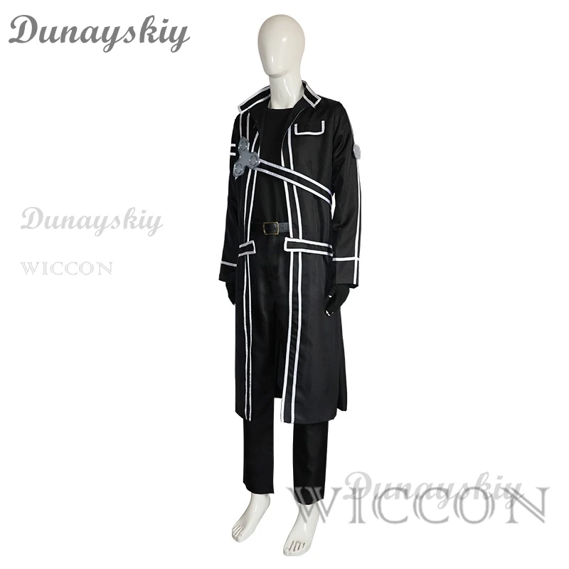 Anime Sword Online Kirito Cosplay Kazuto Kirigaya Cosplay Costume Short Wig Kirito Jacket Shirt Pants Gloves Uniforms Suit