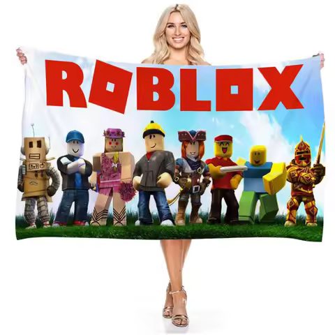 Game ROBLOX Best-selling Series Printed Towels Bath Towels Cartoon Bath Towels Square Beach Towels, Superfine Fiber Quick-drying