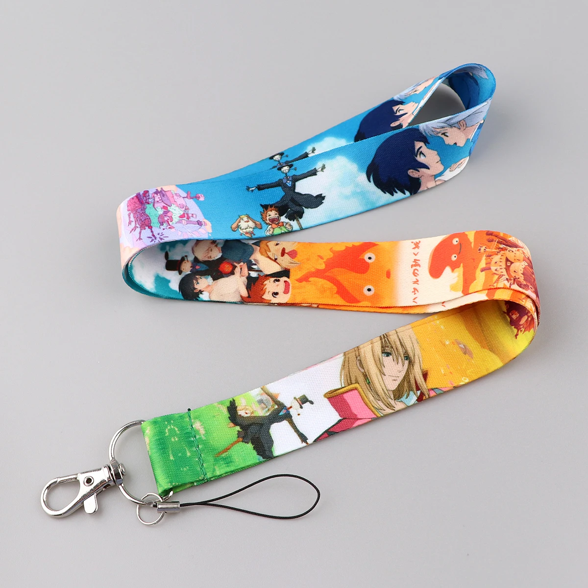 أنيمي فيلم الحبل لطيف القط حامل بطاقة الرقبة حزام لمفتاح بطاقة الهوية أحزمة الهاتف شارة حامل Keyrings تأثيري اكسسوارات الهدايا