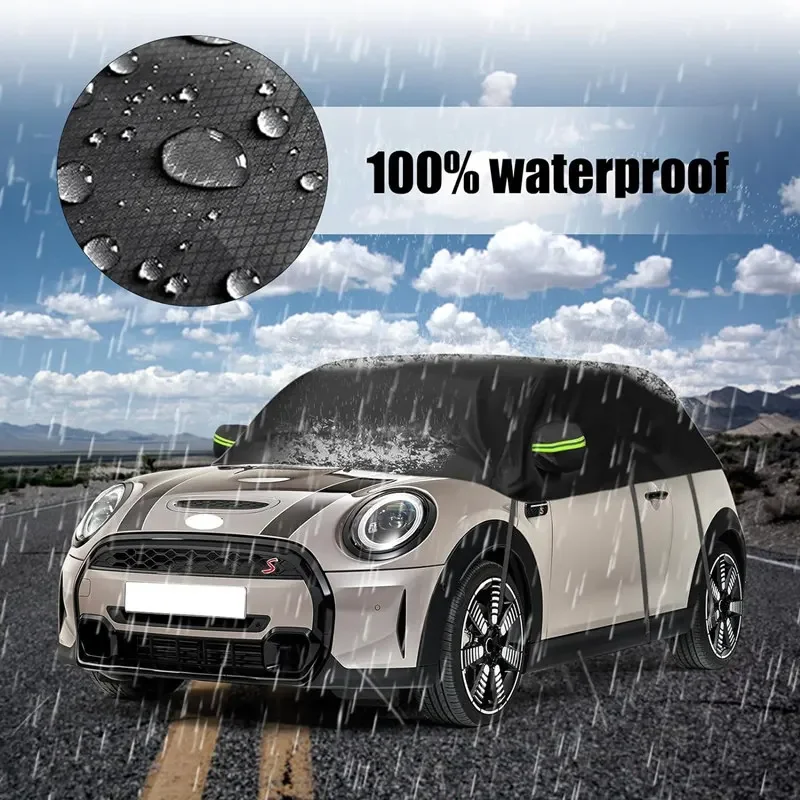 

Car Cover 210T Auto Half Body Cover Dust-proof Waterproof Anti-UV Roof Top Hood For BMW Mini R55 R56 R60 R61 F55 F56 2004-on
