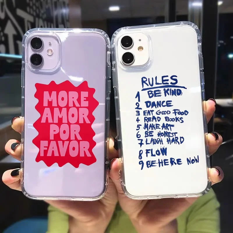 Maximalist More Amor Por Favor  Phone Case for IPhone 13 12 11 15 14 Pro Max XR 15Plus Colorful Eclectic Pink Love Quote Cover