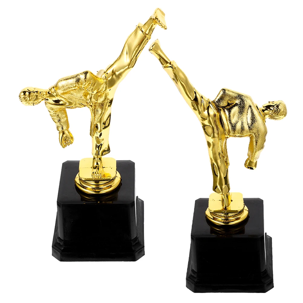 

2Pcs Martial Move Trophy Award Competition Party Trophy Decor Celebration Winner Cup Party Celebration Craft Prize Gift