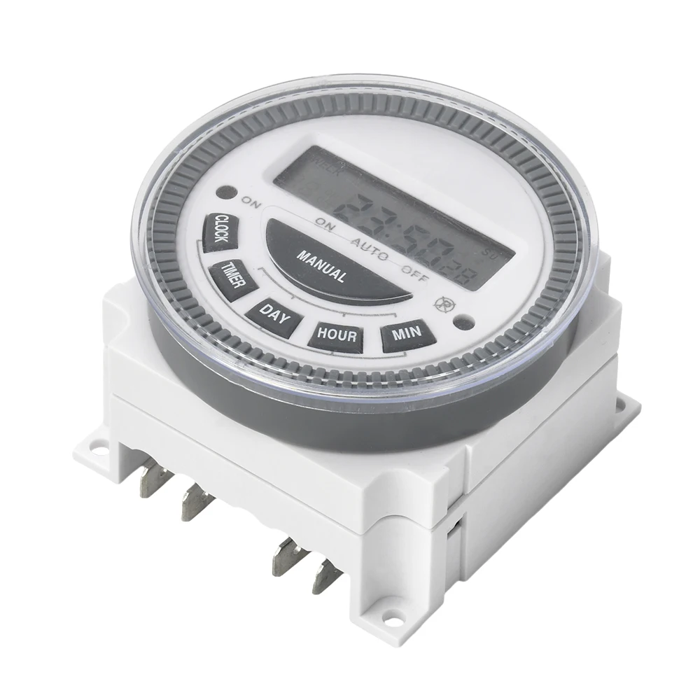 Relé de tempo de intervalo de 1 segundo 220V 12V Interruptor temporizador digital programável com tampa 10A ON/OFF removível Fornecimento doméstico