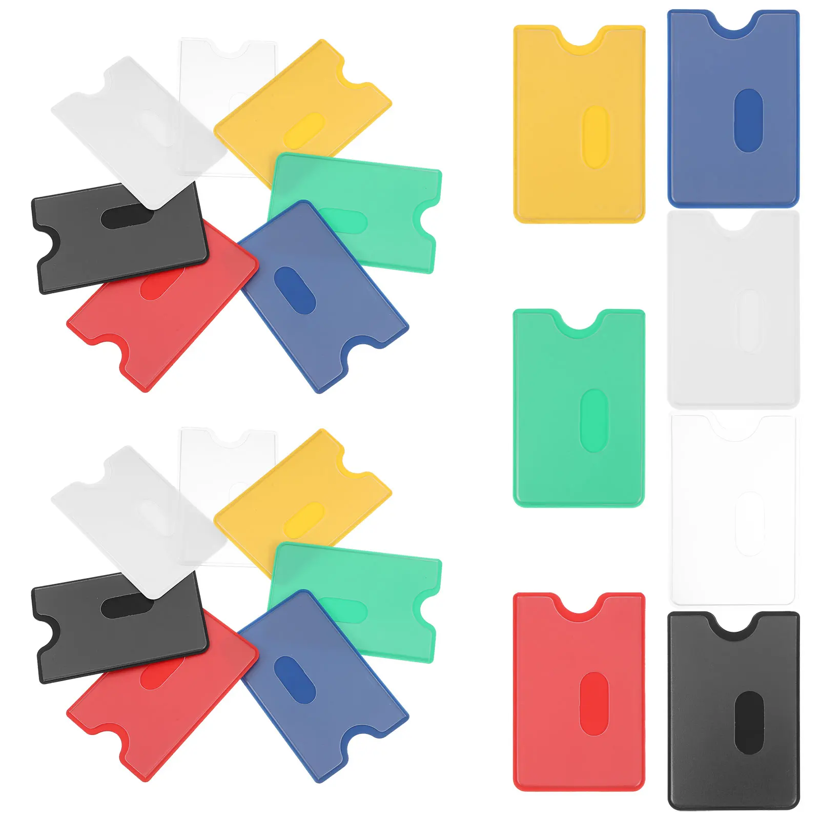 

42 Pcs PVC Card Set Transparent ID Badge Holder Protectors Credit Card Sleeves Plastic Covers Lightweight Compact