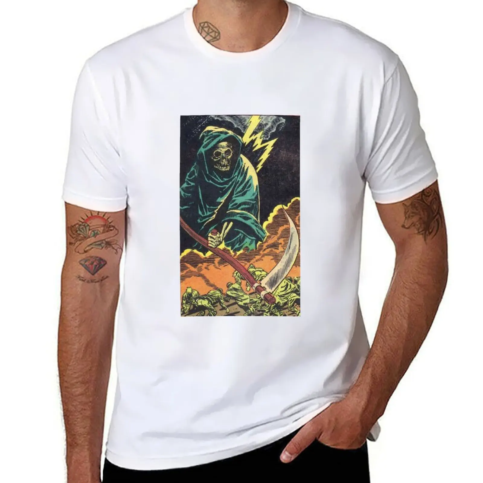 Golden age horror comics 1940s and 1950s Vintage horror comics Scary vintage comics T-Shirt plus sizes funny t shirts men