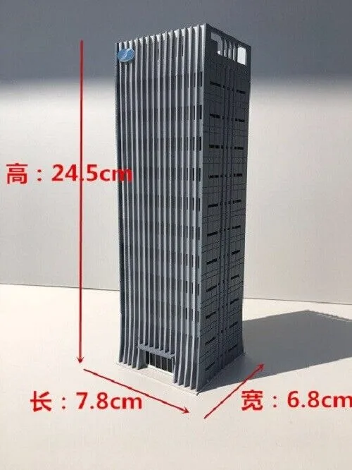 1/150 Diorama Model Railway Skyscraper High Rise Building Scene Display Model