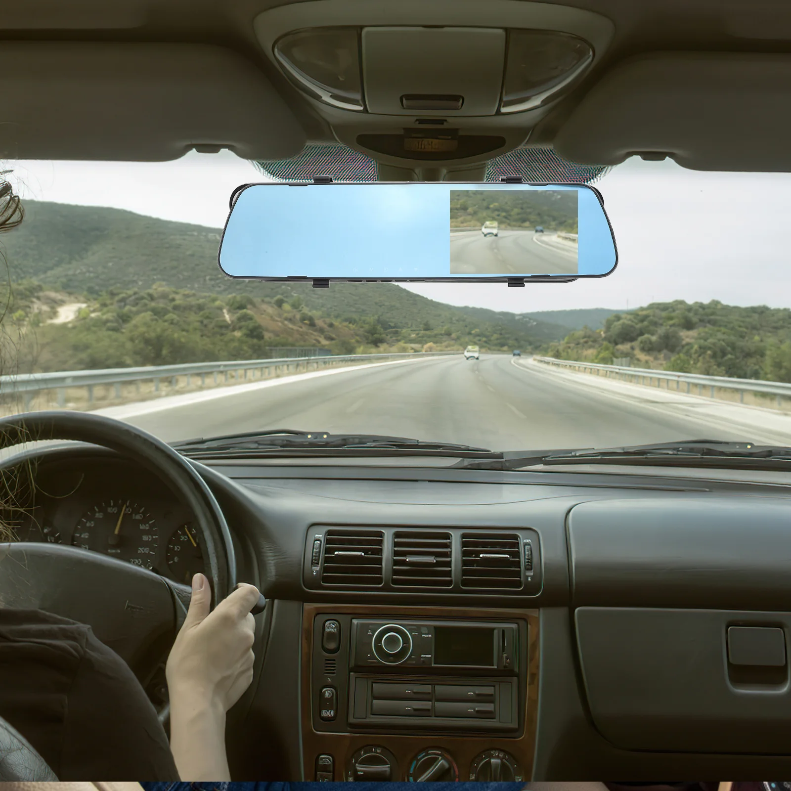 

Dash Cam Rear View Mirror Backup Camera Slim High Definition Recording Front Rear Car Accessories Metal Wireless