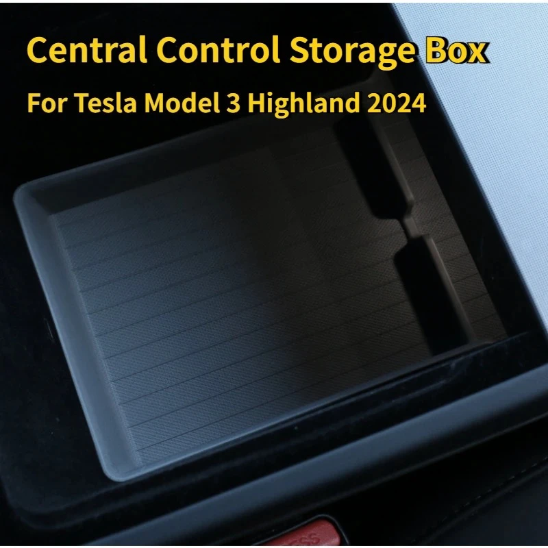 For Tesla Model 3+ Central Control Storage Box Storage Armrest Box Updated Version New Model 3 Highland 2024 Car Accessories