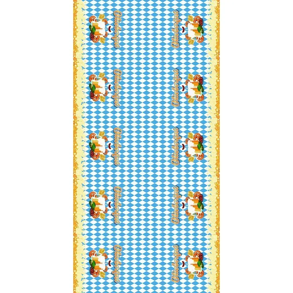 Tovaglia per feste bavarese dell\'Oktoberfest, protegge le tavoli da fuoriuscite e dai graffi, motivo bandiera blu e bavarese, 108 x 54 pollici