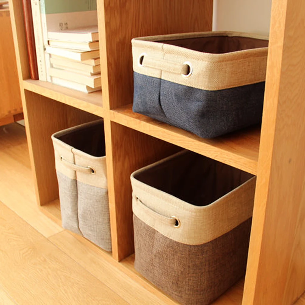 

Foldable Cotton Linen Storage Bins Organizer Boxes For Clothes Laundry Stereoscopic 3 Layer Long Life Space Saving Bedroom