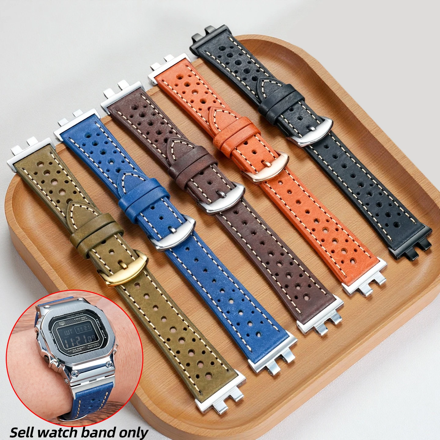 

GMW-B5000 Genuine leather bracelet For Casio G-SHOCK gmv b5000 Modified men's Vintage fashion cowhide Strap Replace watch band