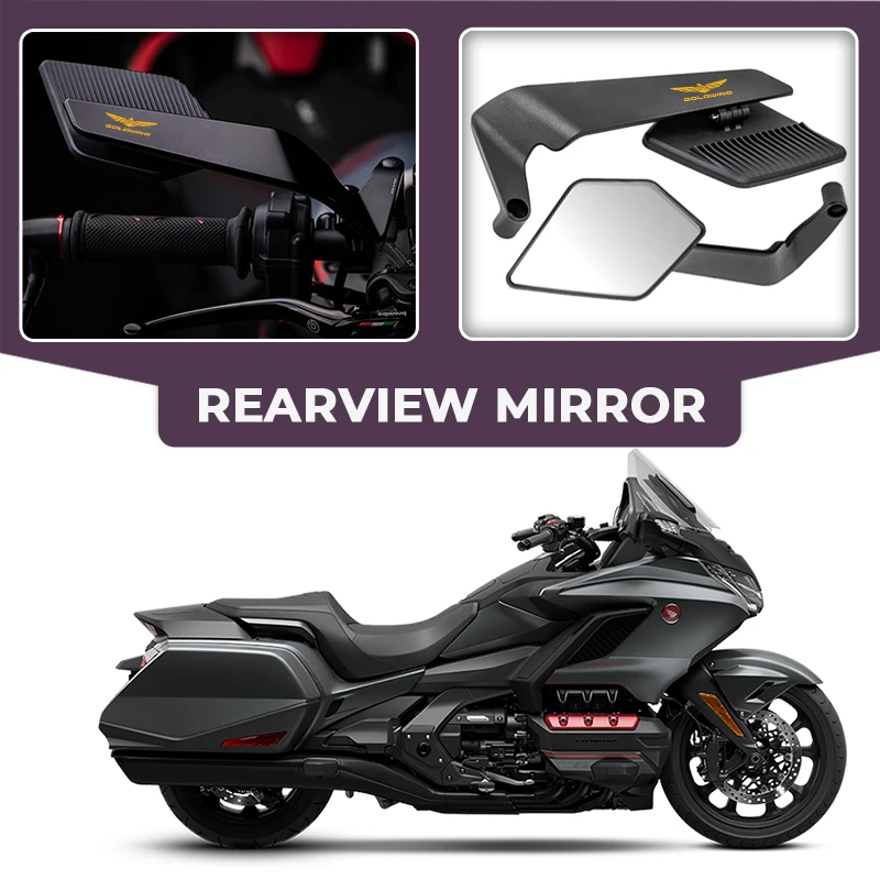 

Motorcycle Wide View Convex Mirrors Anti Glare Alloy Wind Wing For HONDA Goldwing 1800 GL1800 GOLDWING1800 GL1200 1000 GL1500