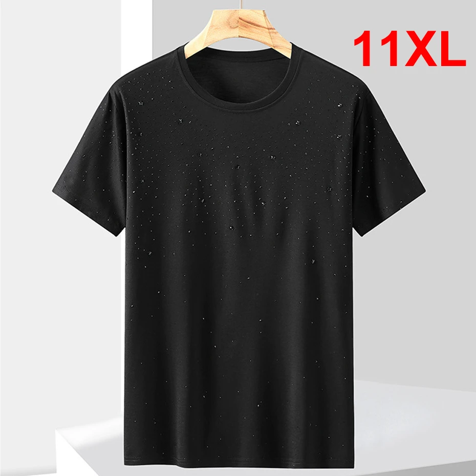 

Plus Size 10XL 11XL T-shirts Men Summer O-neck Tshirts Short Sleeve Tops Tees Male Fashion Casual Star Patch T Shirts Big Size